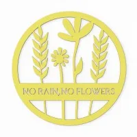 Déco murale en contreplaqué – No Rain No Flowers, ronde