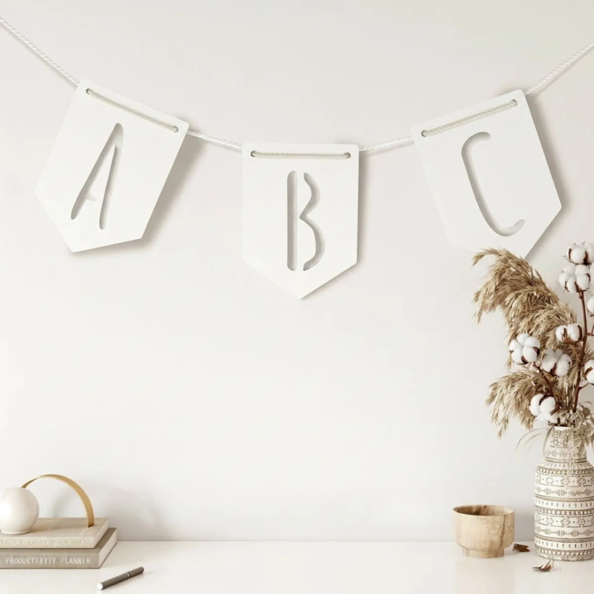 Plywood Letter Pennant – Alphabet Garland, Custom Word