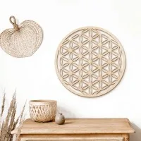 Birch plywood decoration: Flower of Life Symbol of Power