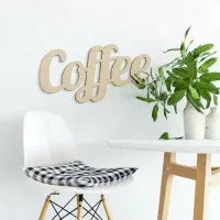 Coffee Script Wood Letters - Kitchen Wall Decor