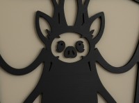 Cute Hanging Bat Wall Decor – Cartoon Bat on Branch Silhouette – Birch Plywood