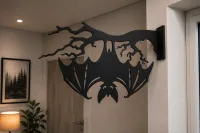 Wooden Bat On Branch Wall Decor