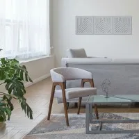 Wooden room divider - Birch Plywood - Mountain wall panels (3 parts)