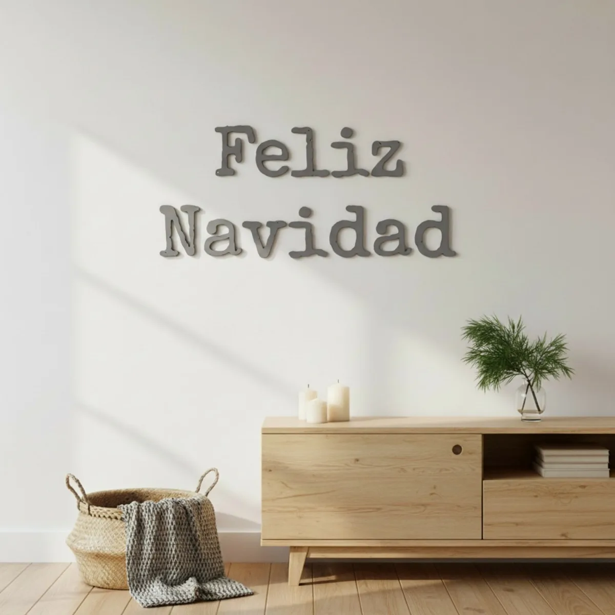 Feliz Navidad – Typemachine letters van berkenmultiplex (2 stukken)