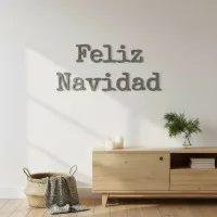 Feliz Navidad – Typemachine letters van berkenmultiplex (2 stukken)