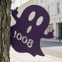 Halloween Frecher Geist Gartendeko – Lässiges BOO-Schild mit Stinkefinger 60 cm