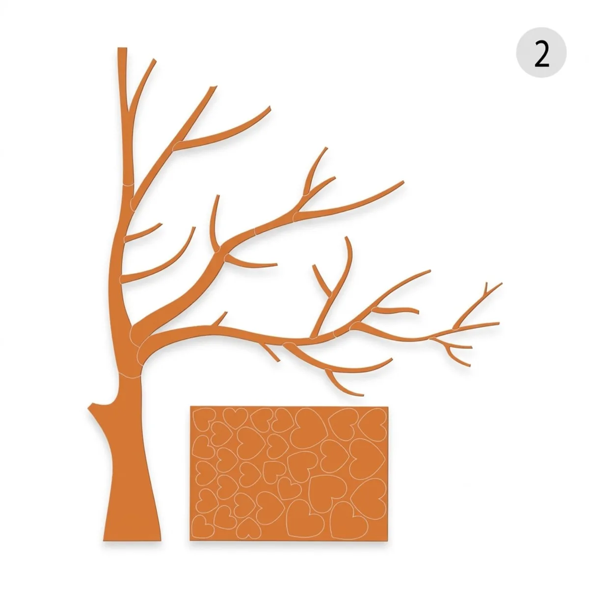 Wooden Wall Decor - Tree with Hearts XXL - 3mm Birch Plywood