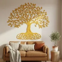 Set de décoration murale en contreplaqué « Arbre de vie » XXL (19 pièces)