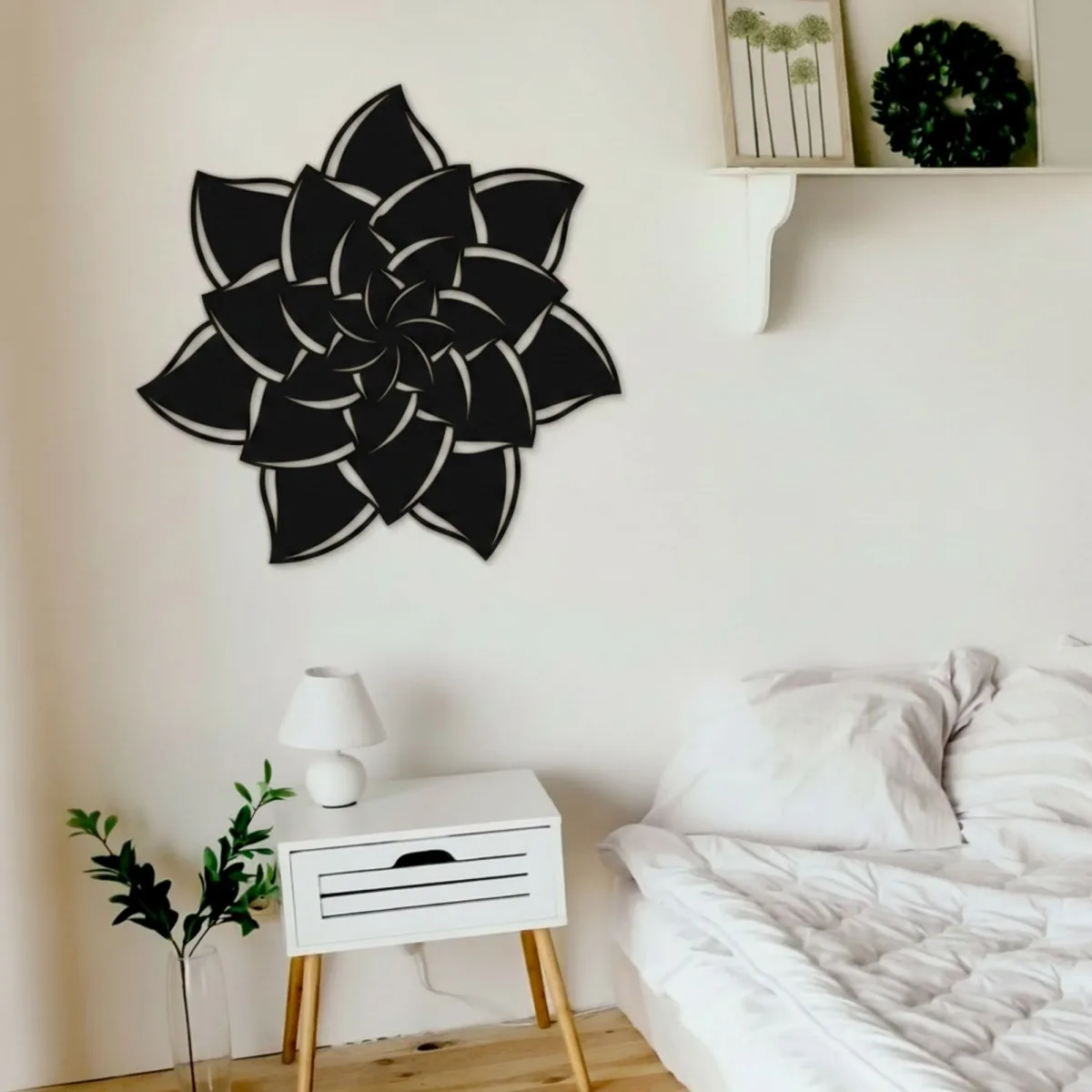Mandala Flower 02 Wooden Wall Decor – Birch Plywood Cutout