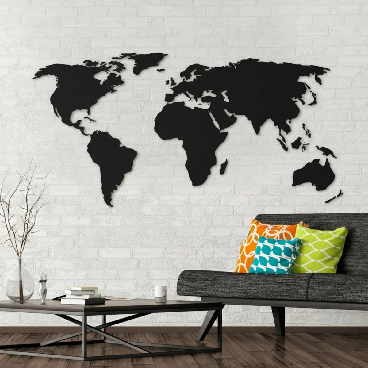 Birch Plywood 3D World Map Wall Decor