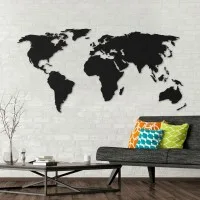 Birch Plywood 3D World Map Wall Decor