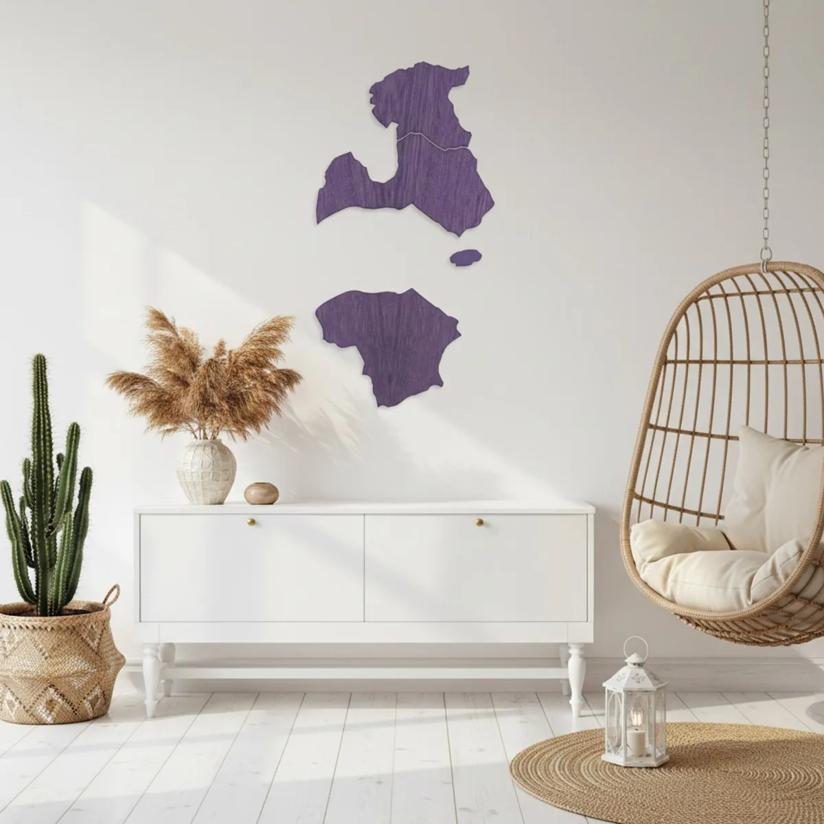 Baltic States Map – Birch Plywood Wooden Wall Decor (2 pieces)