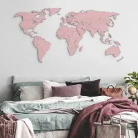 Plywood World Map Wall Decor