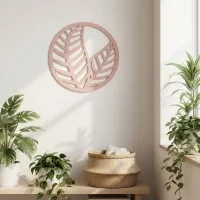 Décoration en bois contreplaqué feuilles en cercle