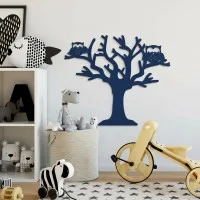 Déco murale en contreplaqué – Arbre aux deux chouettes