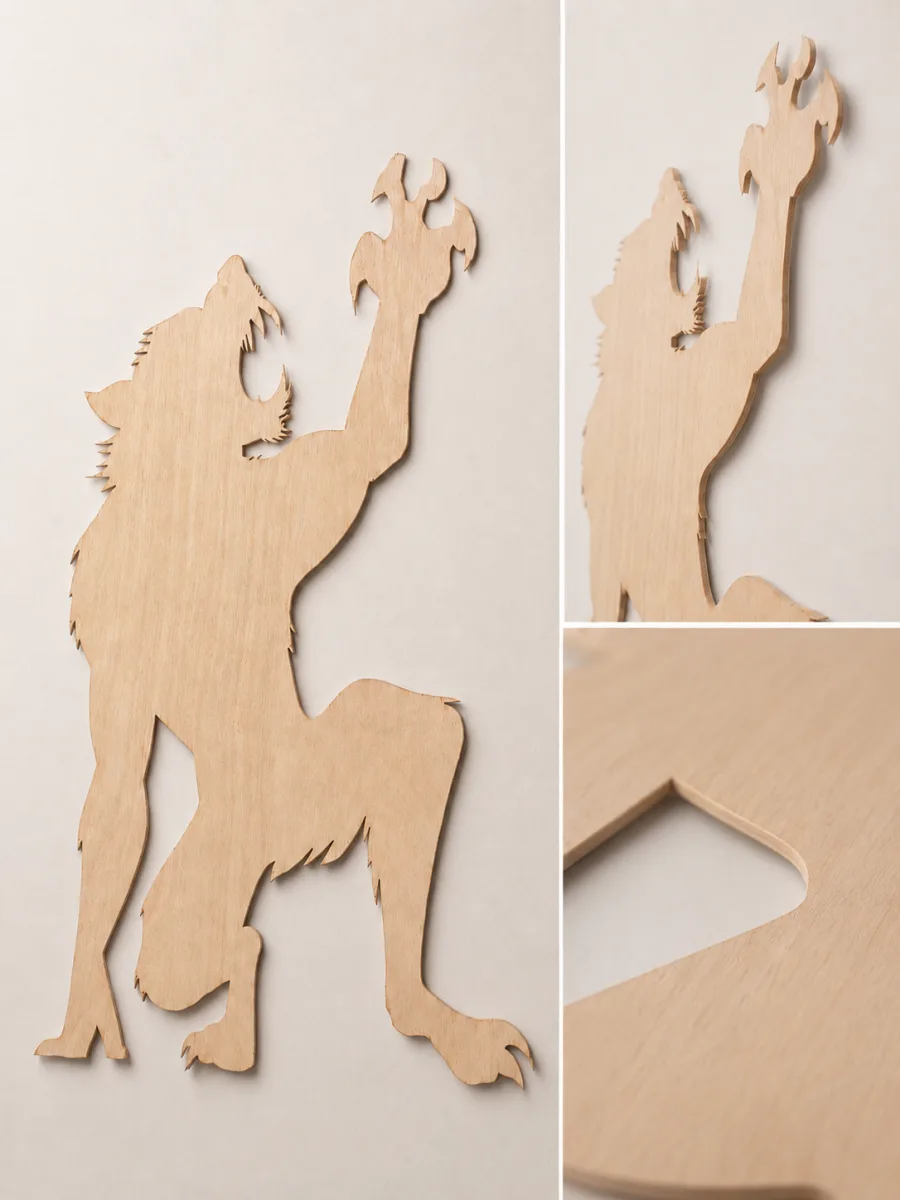 Wooden Werewolf Silhouette For Decor