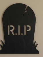 Décoration murale pierre tombale RIP – Silhouette de tombe Halloween – Bouleau