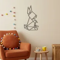 Origami Rabbit – Birch Plywood Wall Decor