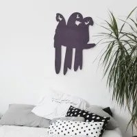 Décoration en bois - Trio de perroquets sur une branche - Contreplaqué de bouleau
