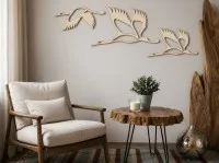 Wooden Wall Panel Flying Cranes