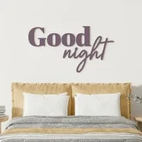 Good Night wanddecoratie van berken multiplex