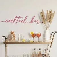 Cocktail Bar Cursive Sign – Birch Plywood Wall Decor