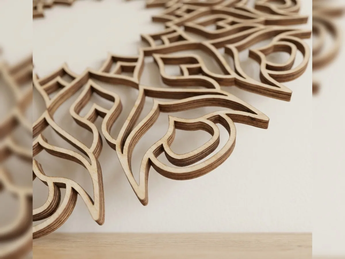 Wall Mandala Line Art Plywood Panel