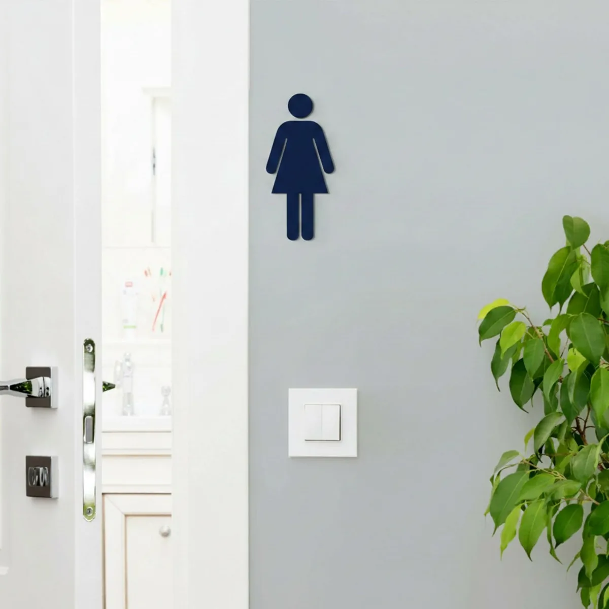 Birch Plywood Restroom Sign — WC Pictogram