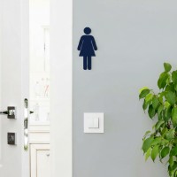 Birch Plywood Restroom Sign — WC Pictogram