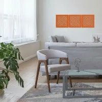 Wooden room divider - Birch Plywood - Mountain wall panels (3 parts)