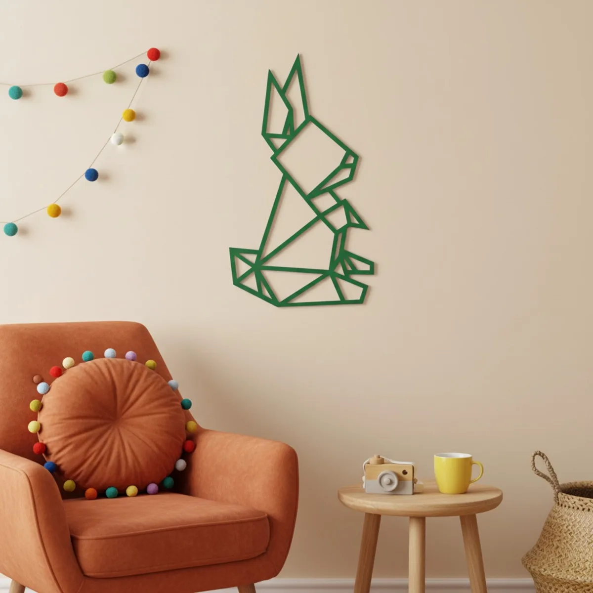 Origami Rabbit – Birch Plywood Wall Decor