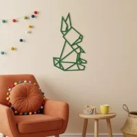 Origami Rabbit – Birch Plywood Wall Decor