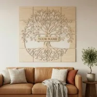 Set de décoration murale en contreplaqué « Arbre de vie » XXL (19 pièces)