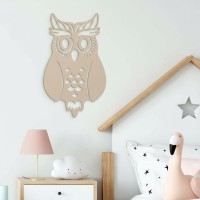 Décoration murale chouette en contreplaqué de bouleau – découpe ajourée