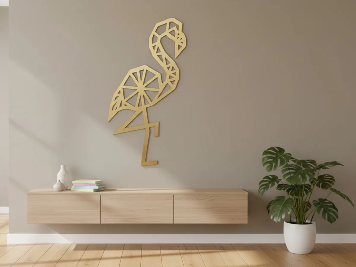 Multiplex decoratie – Origami flamingo