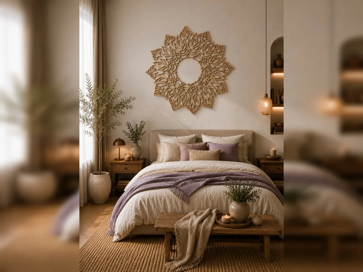 Lotus Plywood Wall Mandala