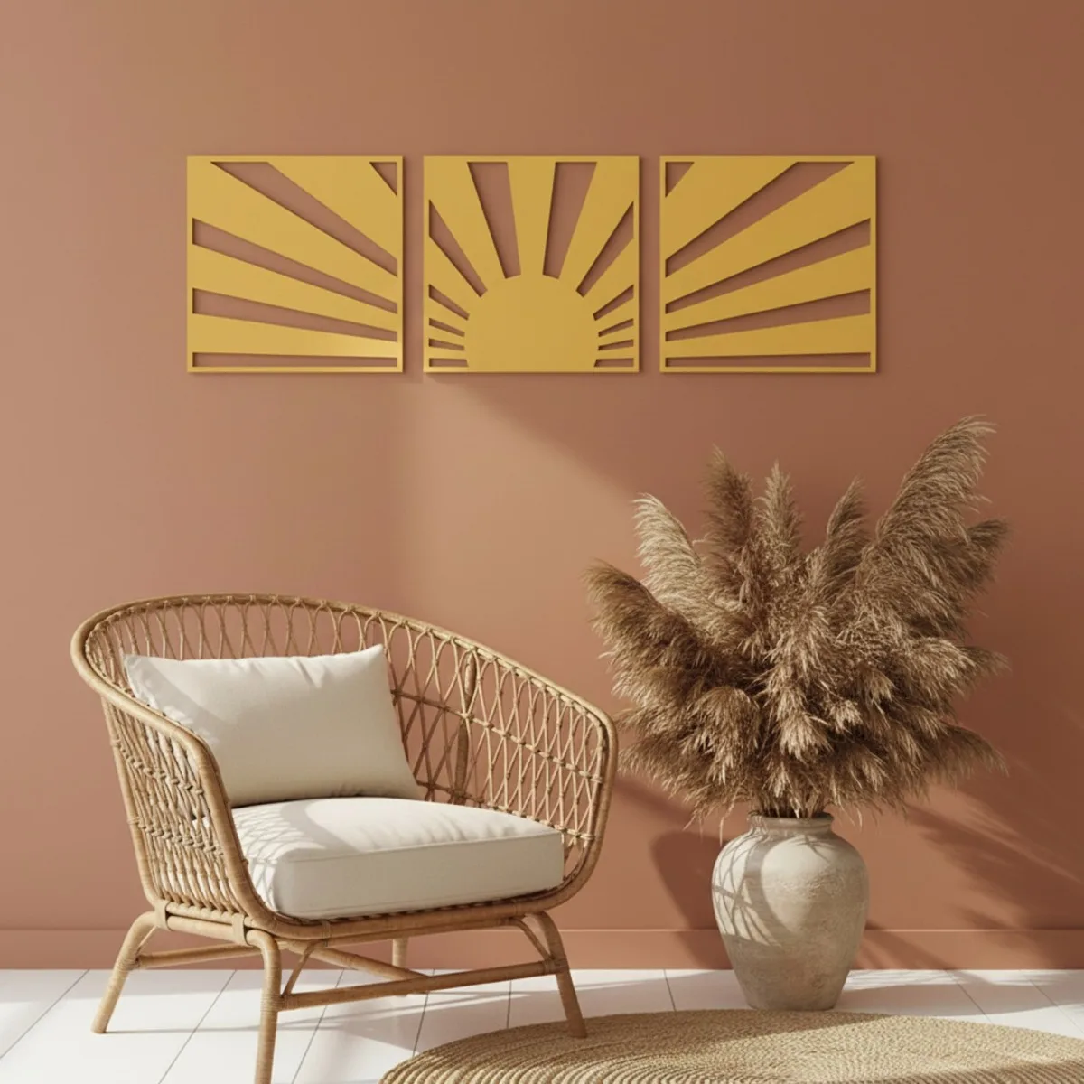 Birch Plywood Wood Decor: Boho Sunset (3-Piece Set)