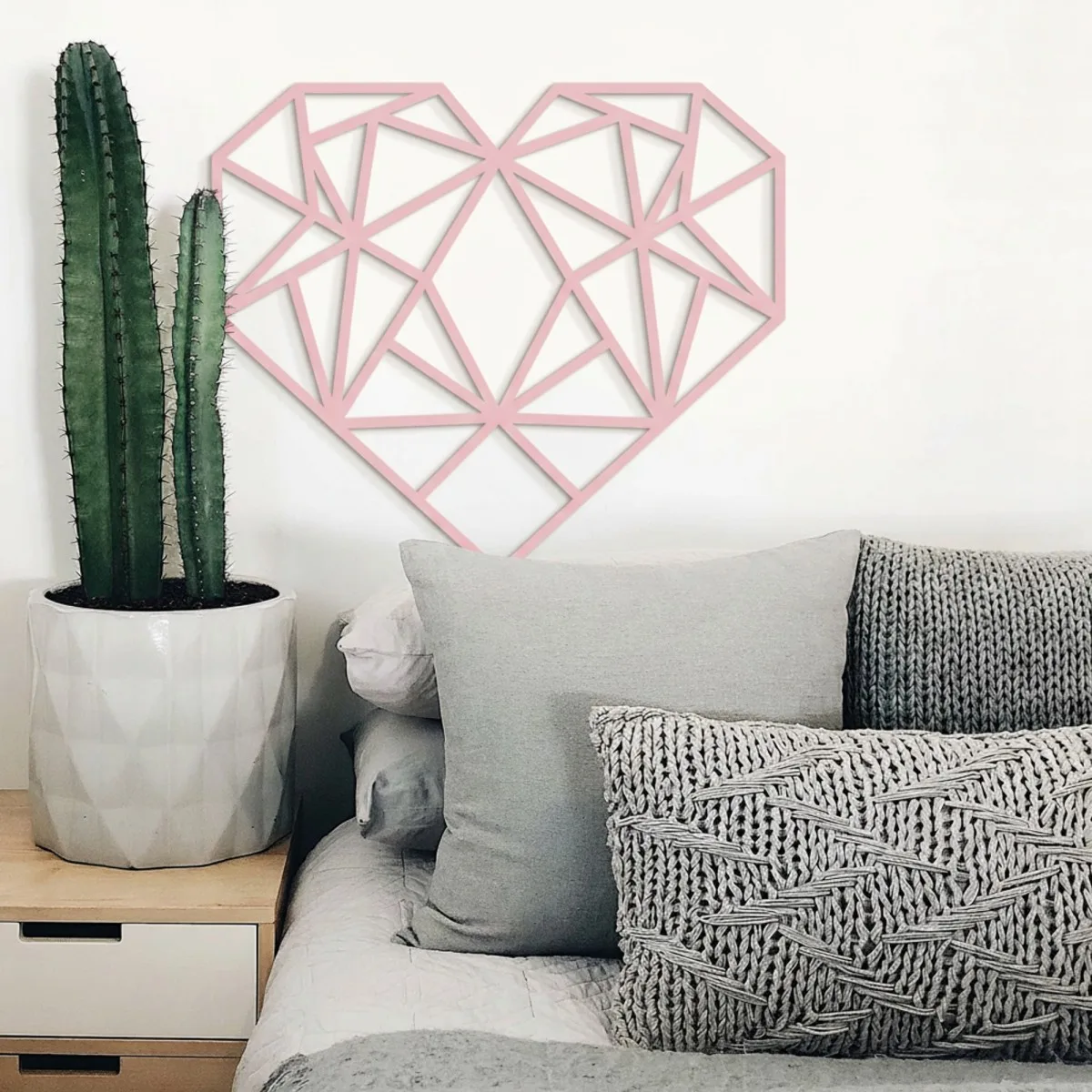 Origami Heart Wall Decor – Birch Plywood – 3 Sizes