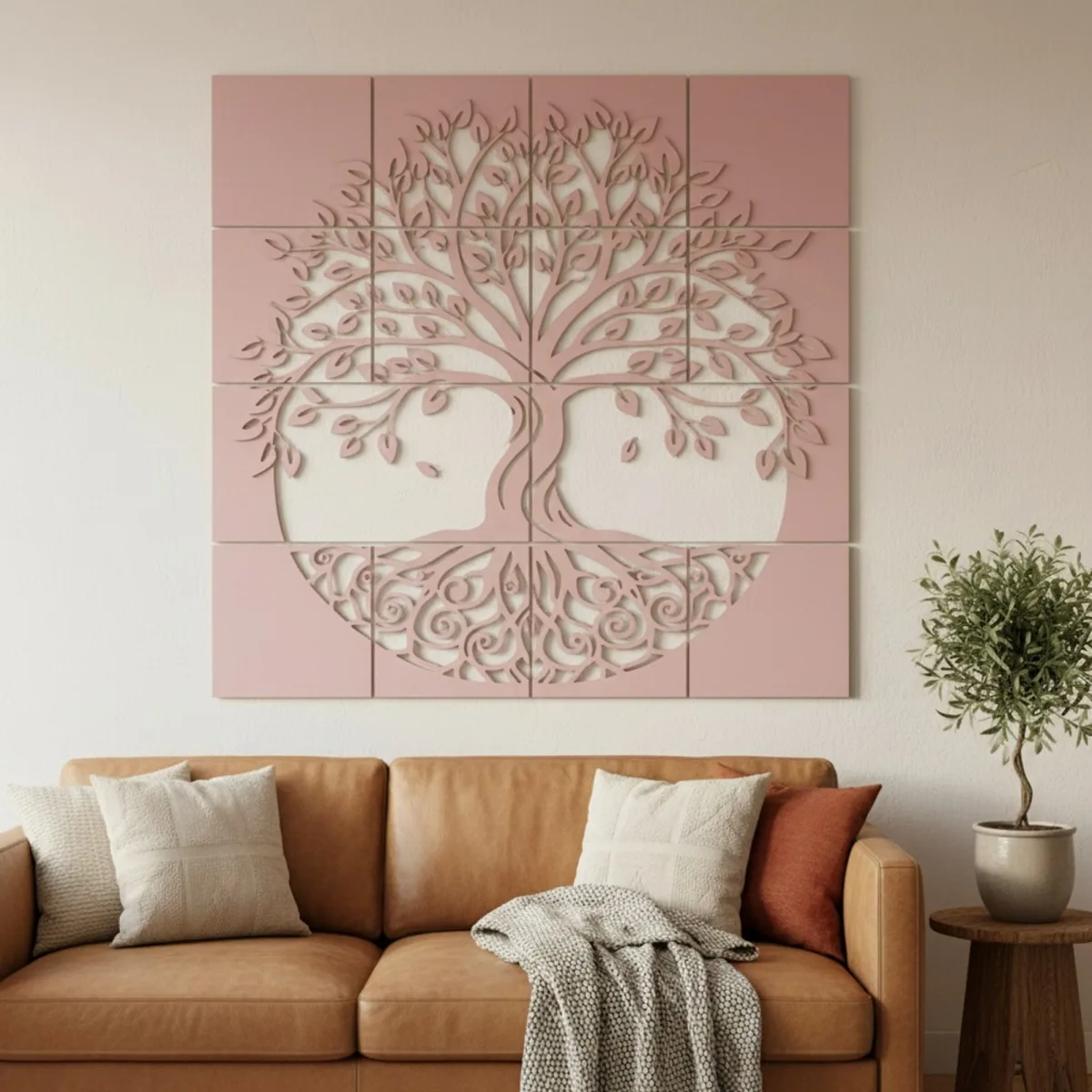 Set de décoration murale en contreplaqué « Arbre de vie » XXL (19 pièces)