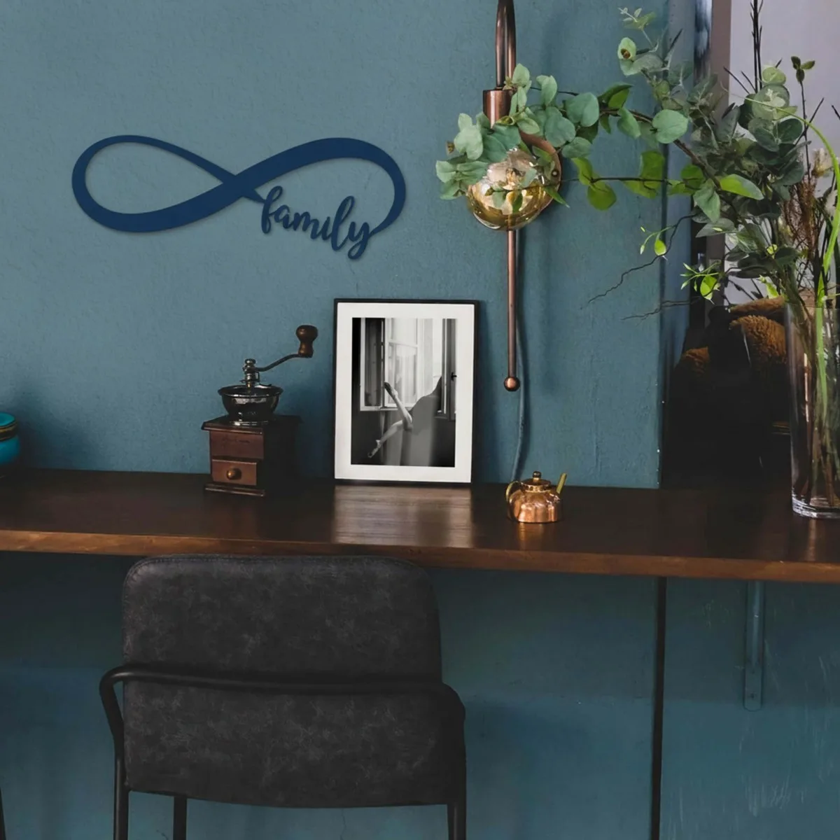 Plywood wall decor “Family” with infinity symbol