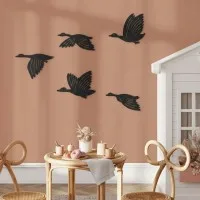 Décoration murale en contreplaqué de bouleau – Oies volantes, set de 5 pièces 88x60 cm