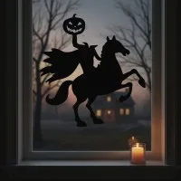 Headless Horseman Wall Decor – Rearing Horse Jack O Lantern – Birch Plywood