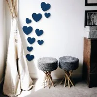 Birch Plywood Wood Wall Decoration - Hearts (10 pieces)
