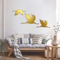 Flight of Cranes Wall Decor Set of 3 – Birch Plywood
