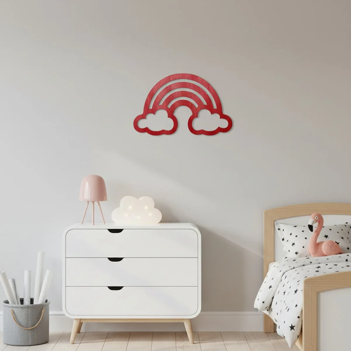 Rainbow with Clouds – Birch Plywood Wall Decor