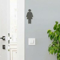 Birch Plywood Restroom Sign — WC Pictogram