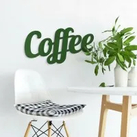 Coffee Script Wood Letters - Kitchen Wall Decor
