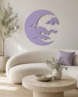 Crescent Moon with Clouds Wall Art