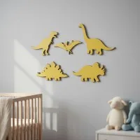 Birch plywood decoration dinosaur set 5 pieces