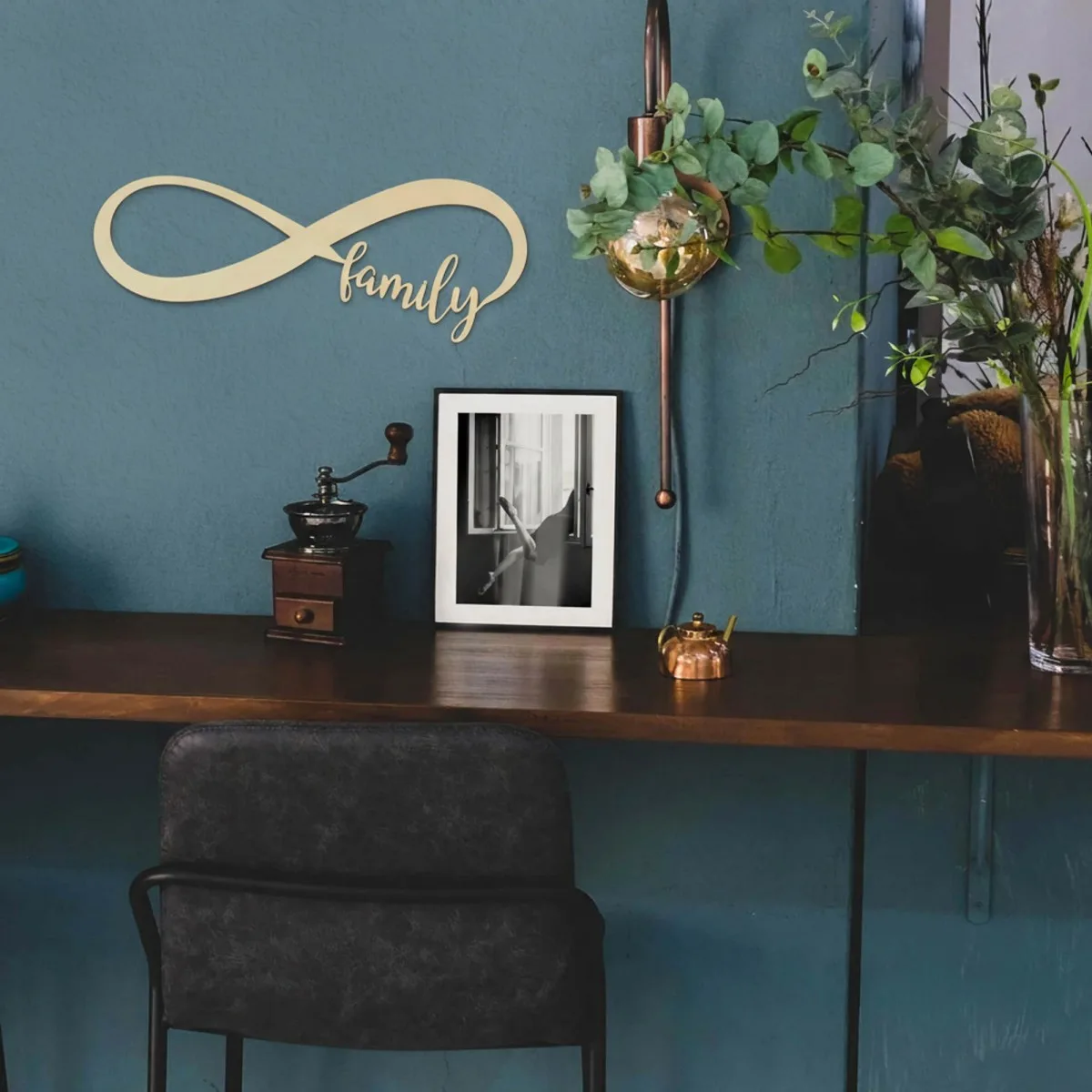 Plywood wall decor “Family” with infinity symbol
